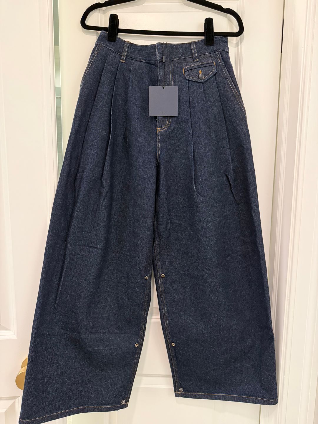 Indigo Denim Triple Pleat Jean