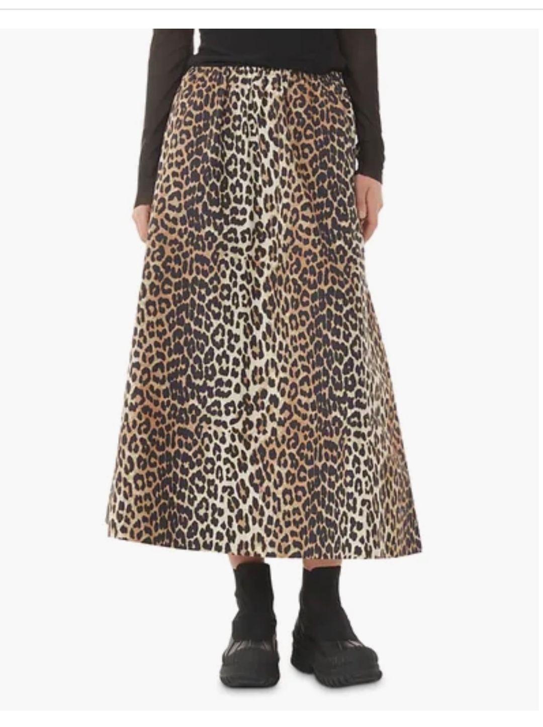 Leopard Printed Elasticated Maxi Skirt