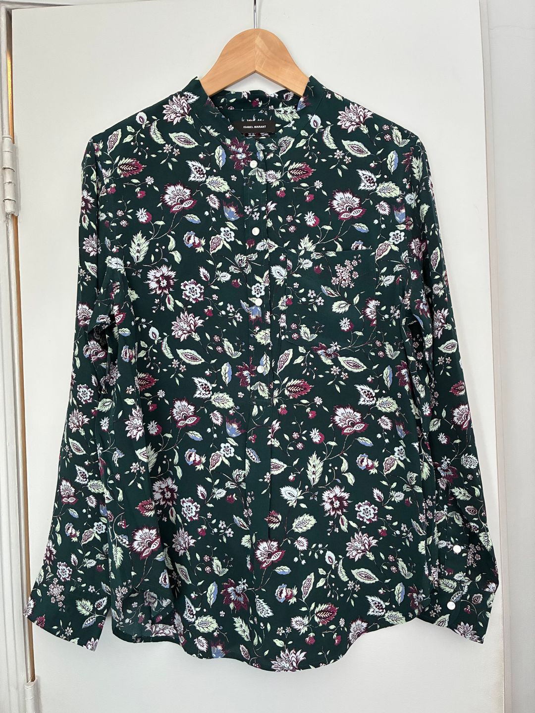 Worn Once 100% silk Floral Blouse Top 