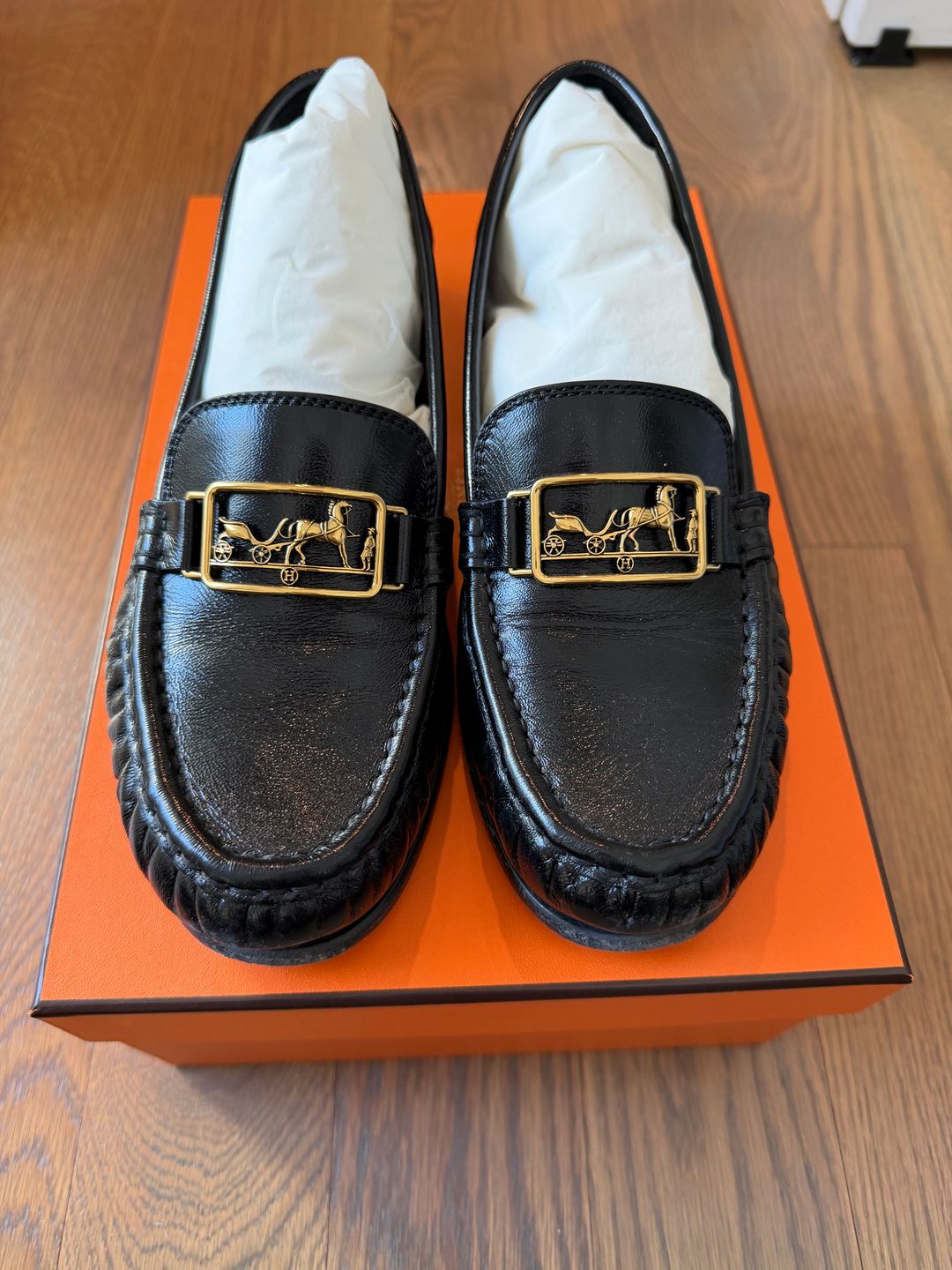 HERMES Patent Leather loafers 