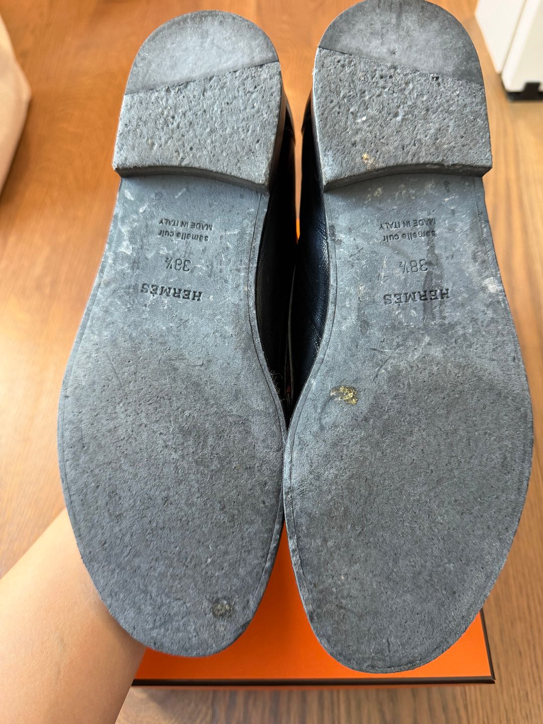 HERMES Patent Leather loafers 