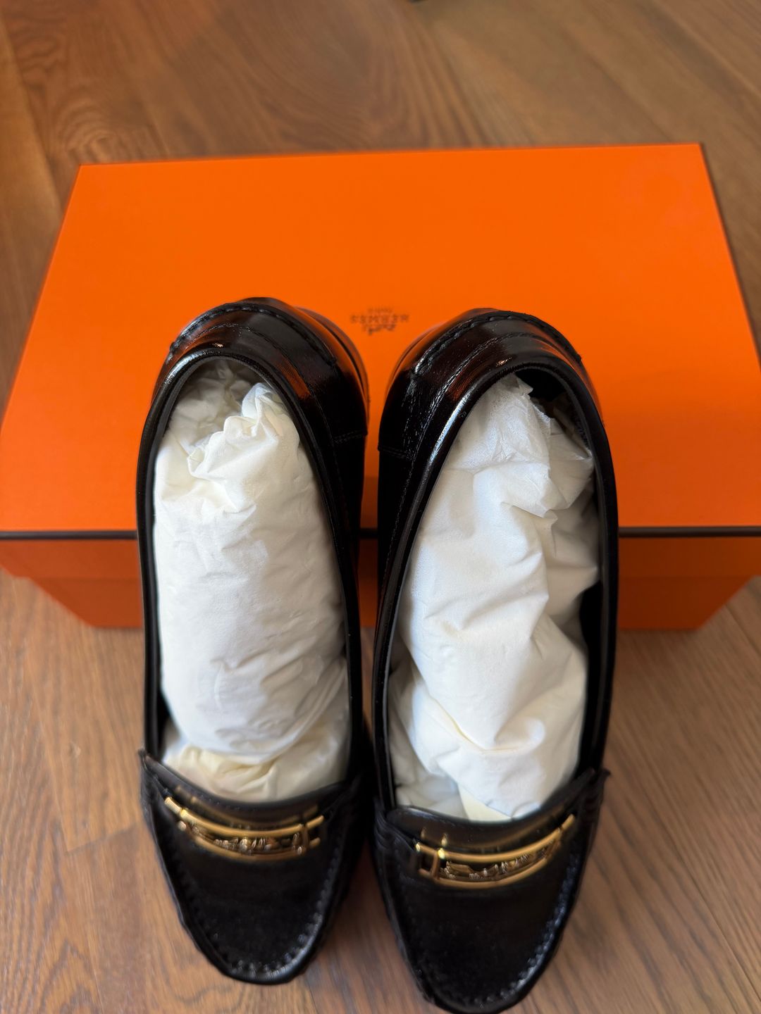 HERMES Patent Leather loafers 