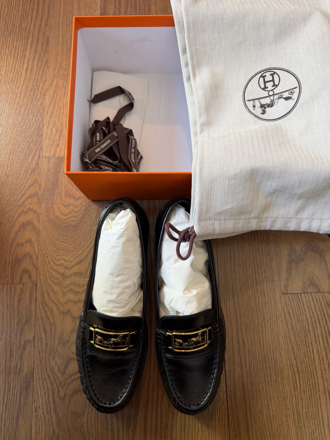 HERMES Patent Leather loafers 