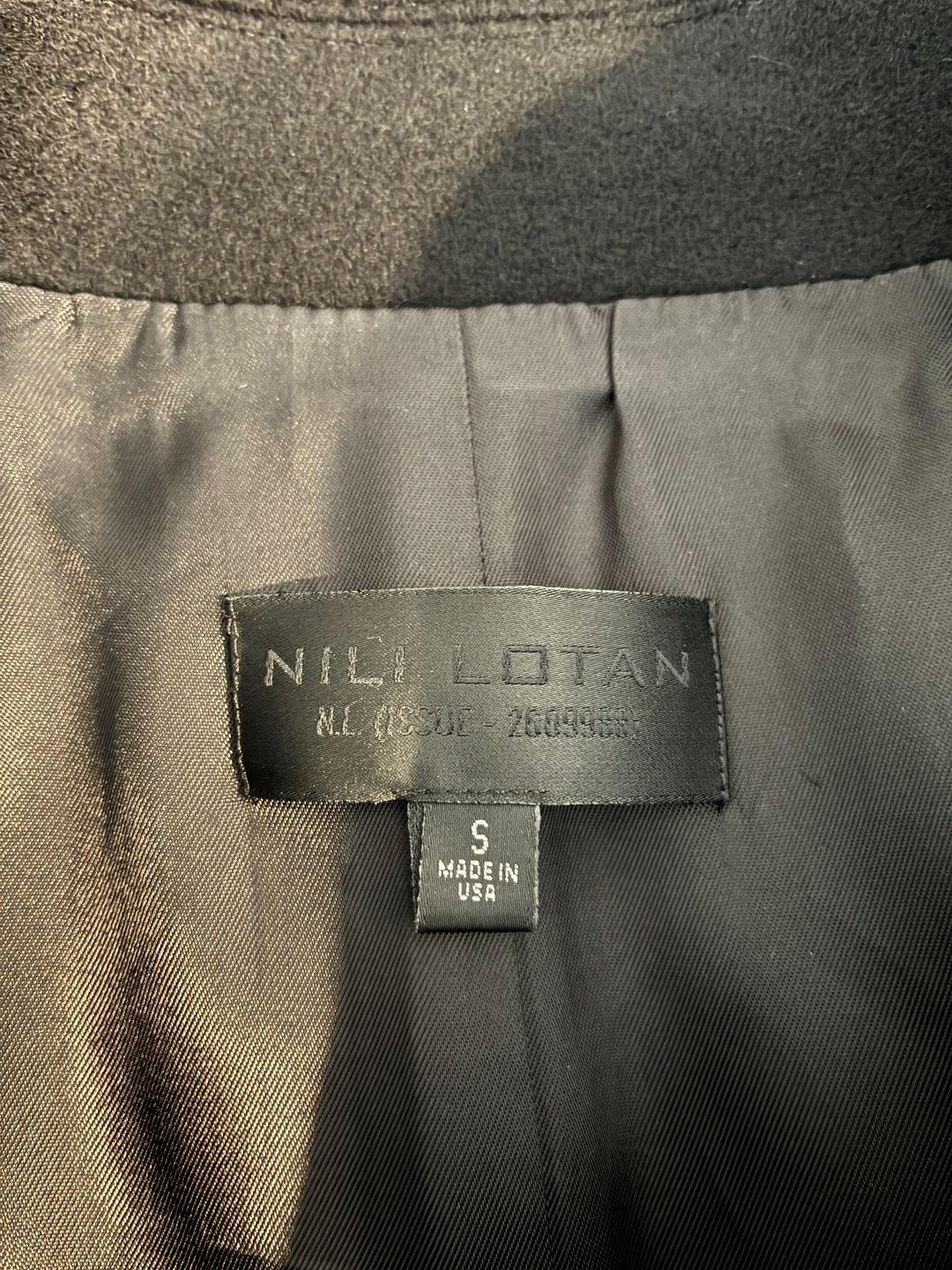Worn Once Nili Lotan Cash Double-Breasted Wool-Twill Peacoat Black S