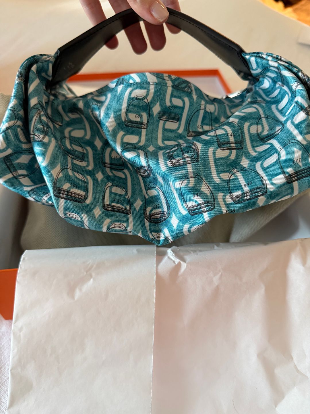 Hermes Balusoie Bag Printed Silk