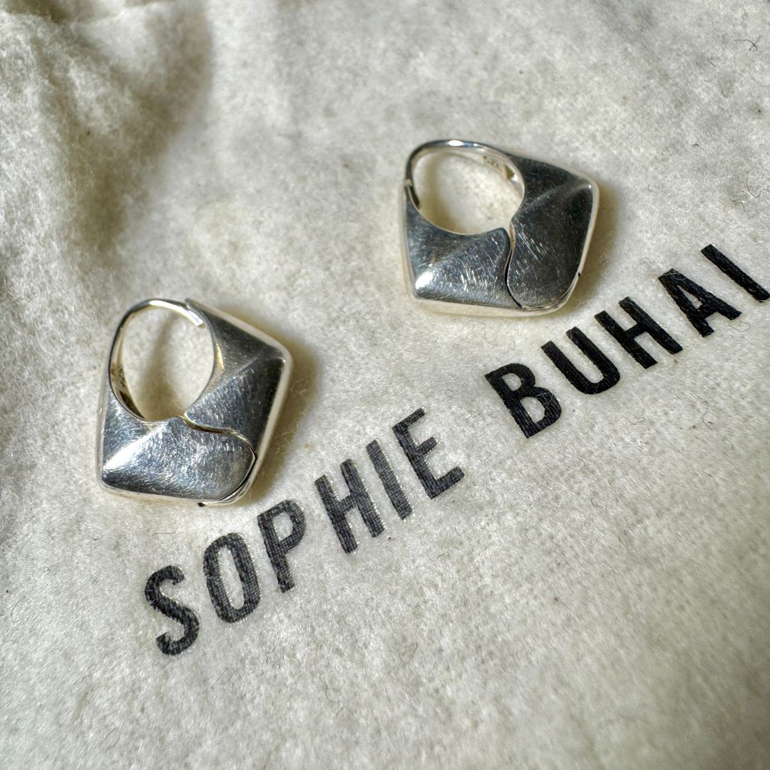 Large Pyramid Hoop Earrings