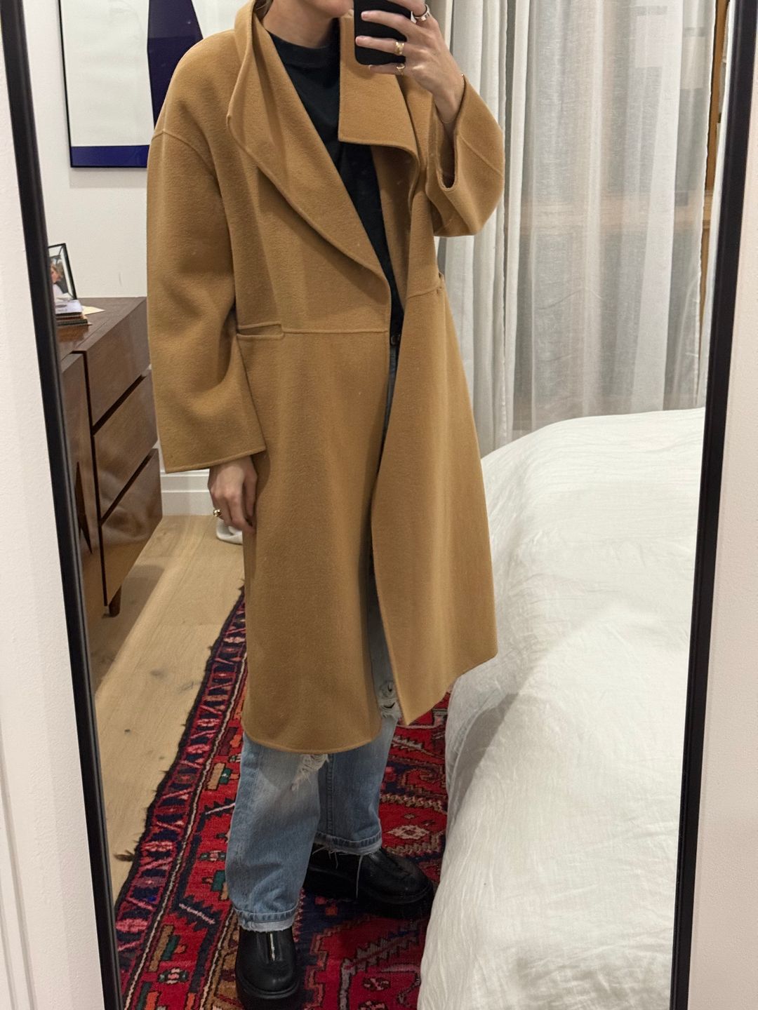 Toteme Signature wool cashmere coat camel