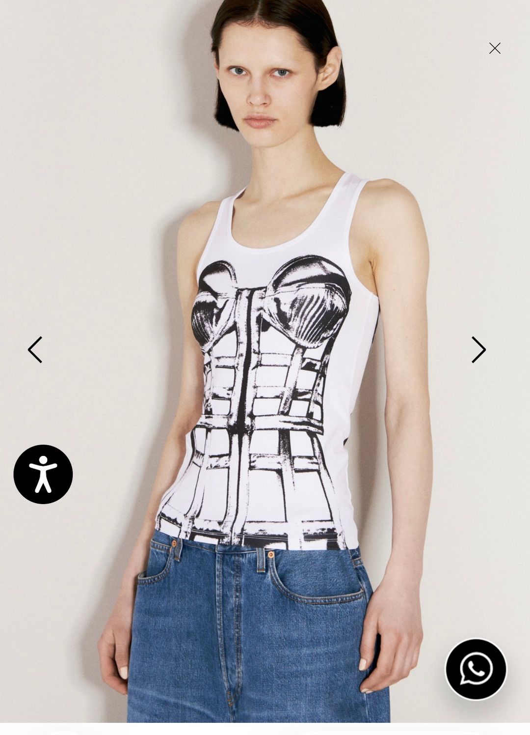 JEAN PAUL GAULTIER Trompe L'oeil Cage Corset Tank Top
