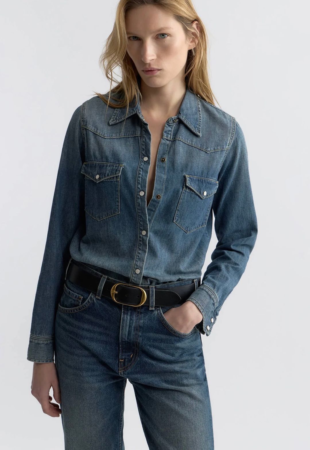 Travis Denim Shirt in Classic Wash 