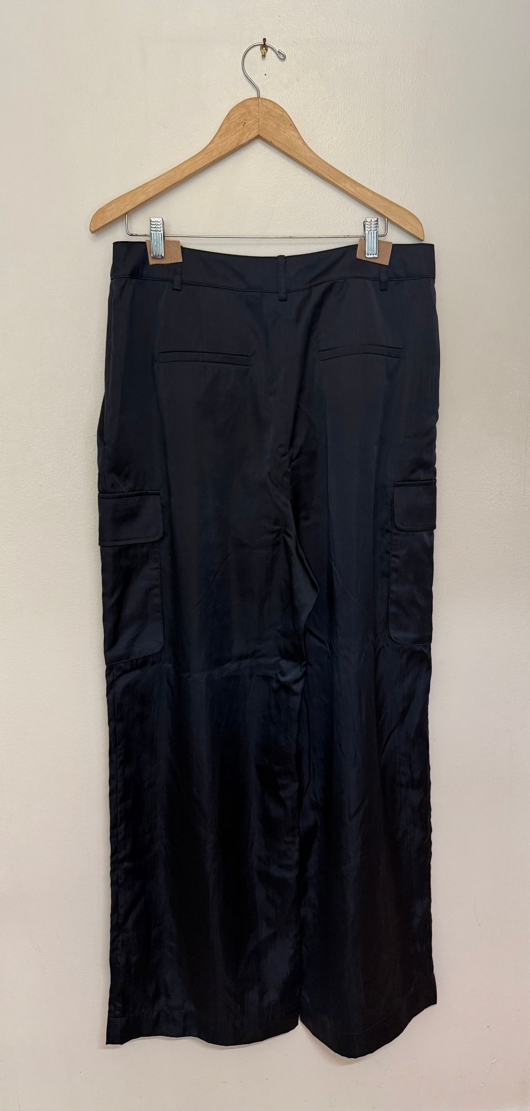 Shiny Nylon Pleated Stella Cargo Pant