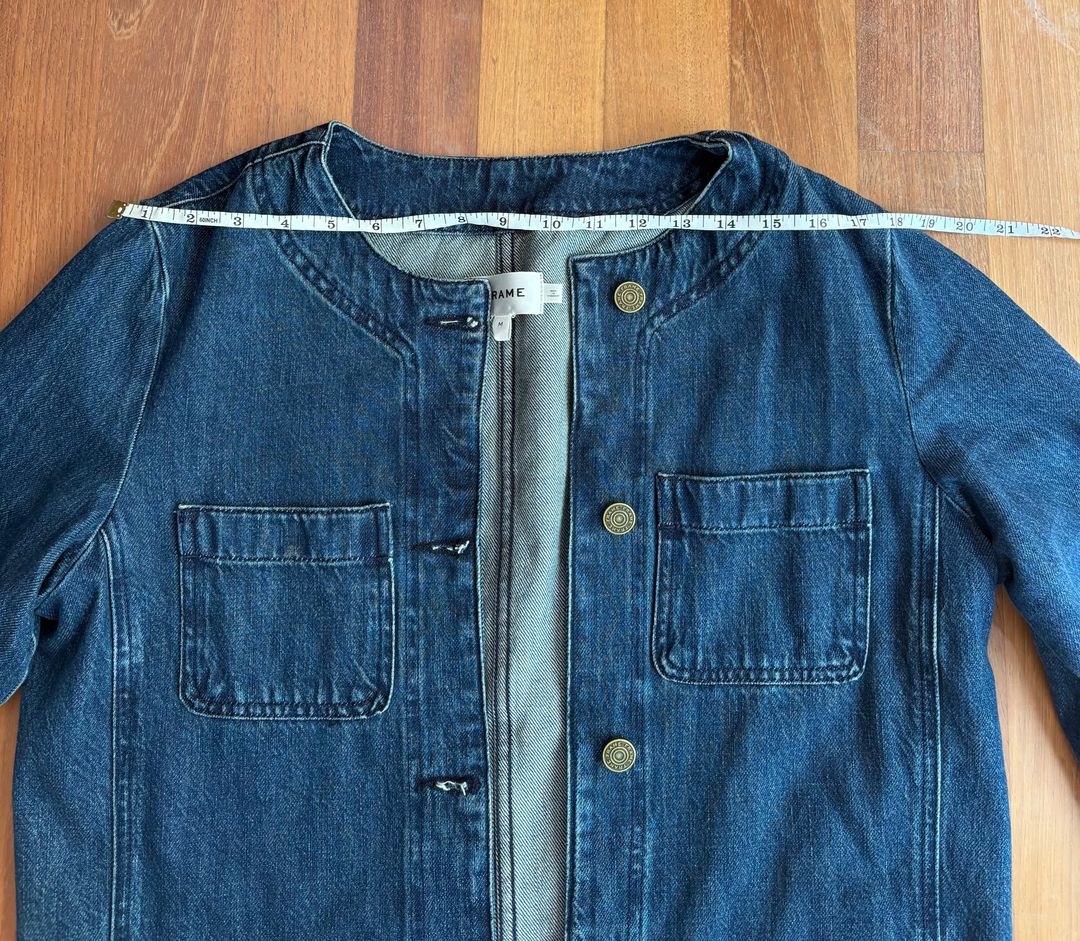 Collarless Denim Jacket In Cleopatra