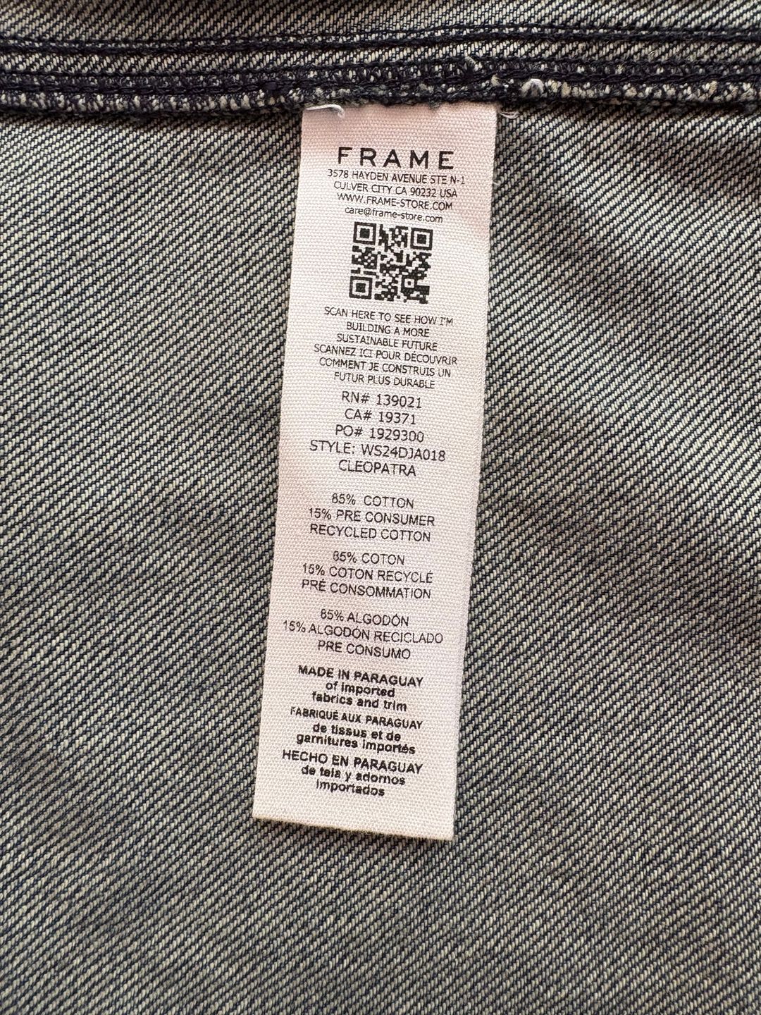 Collarless Denim Jacket In Cleopatra