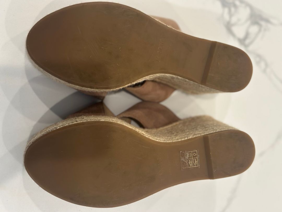 L'Agence Valletta Leather Suede Espadrille Wedge Sandal