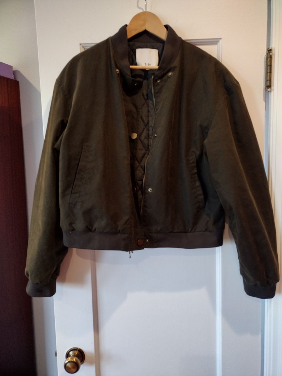 Waxed Cotton Bomber With Removable Hood
