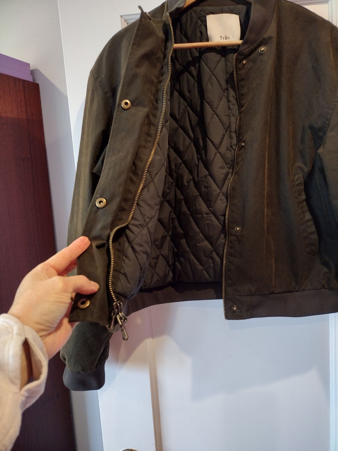 Waxed Cotton Bomber With Removable Hood