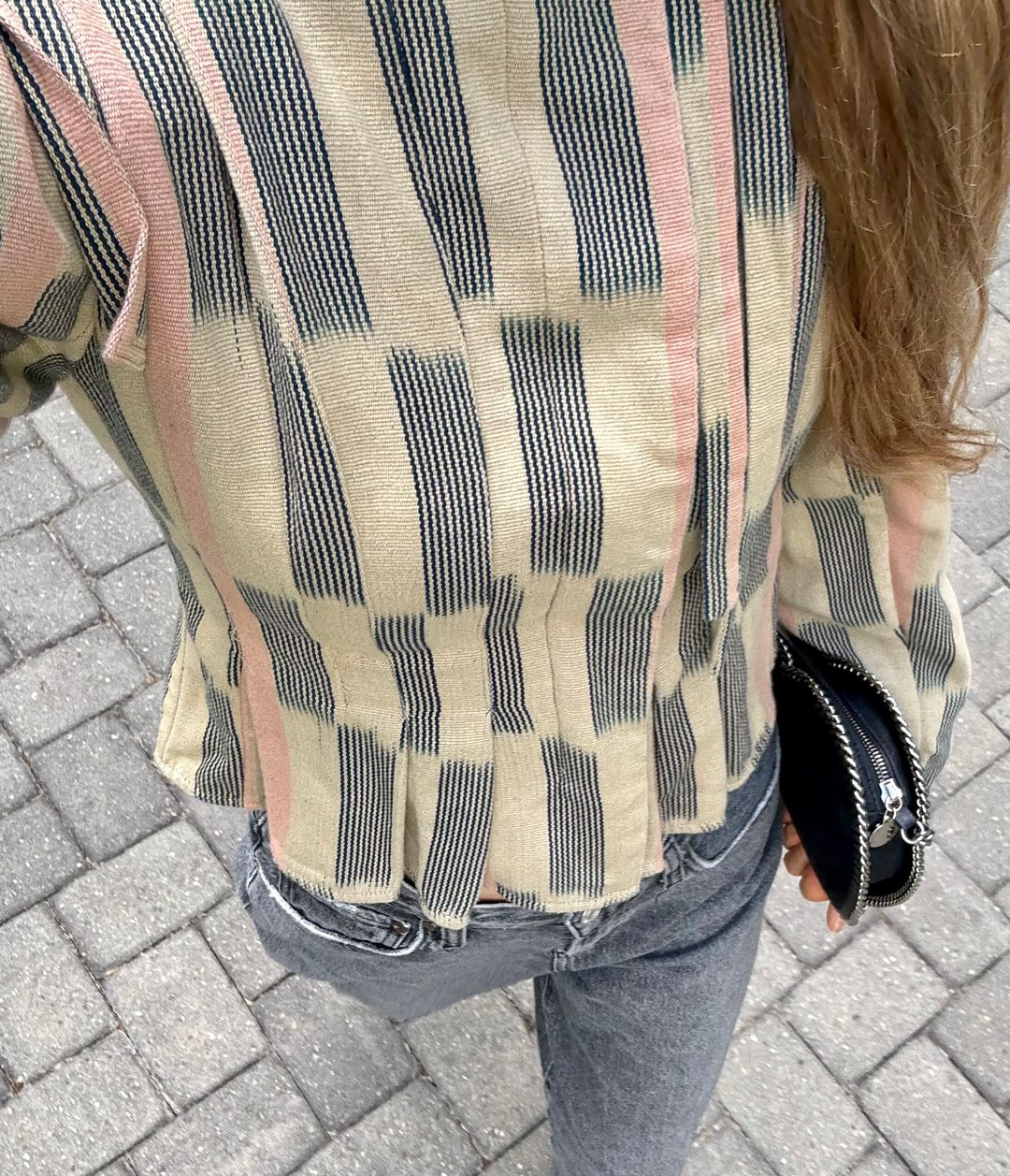 Womens Hiroki Gatheres Striped Cotton Zipper Blazer Jacket S 4