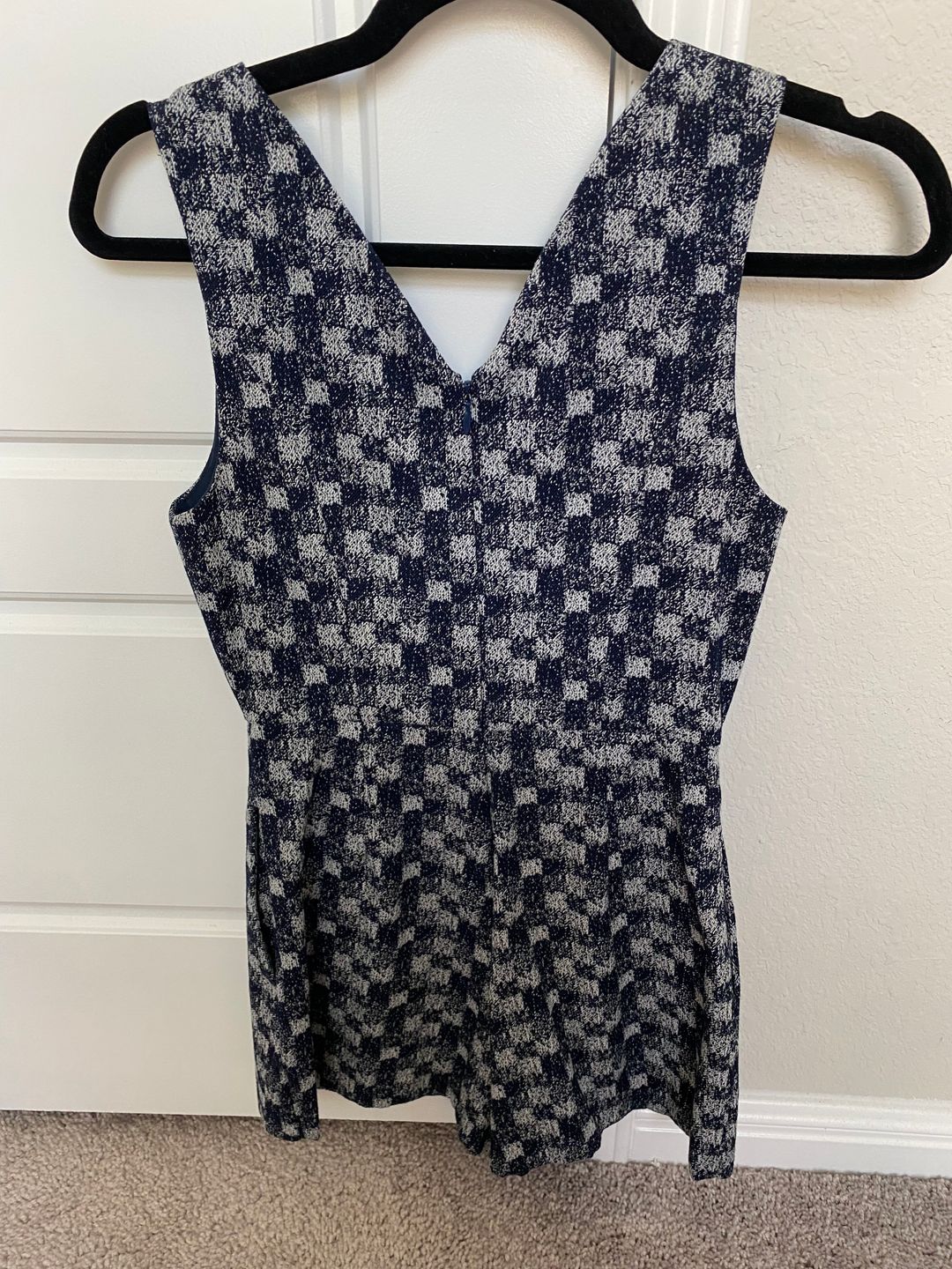 BCBGeneration Blue and white checkered romper