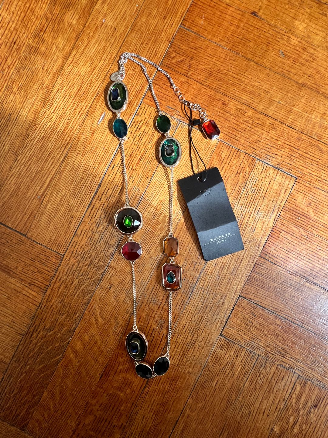 Long Jewel Stone Necklace