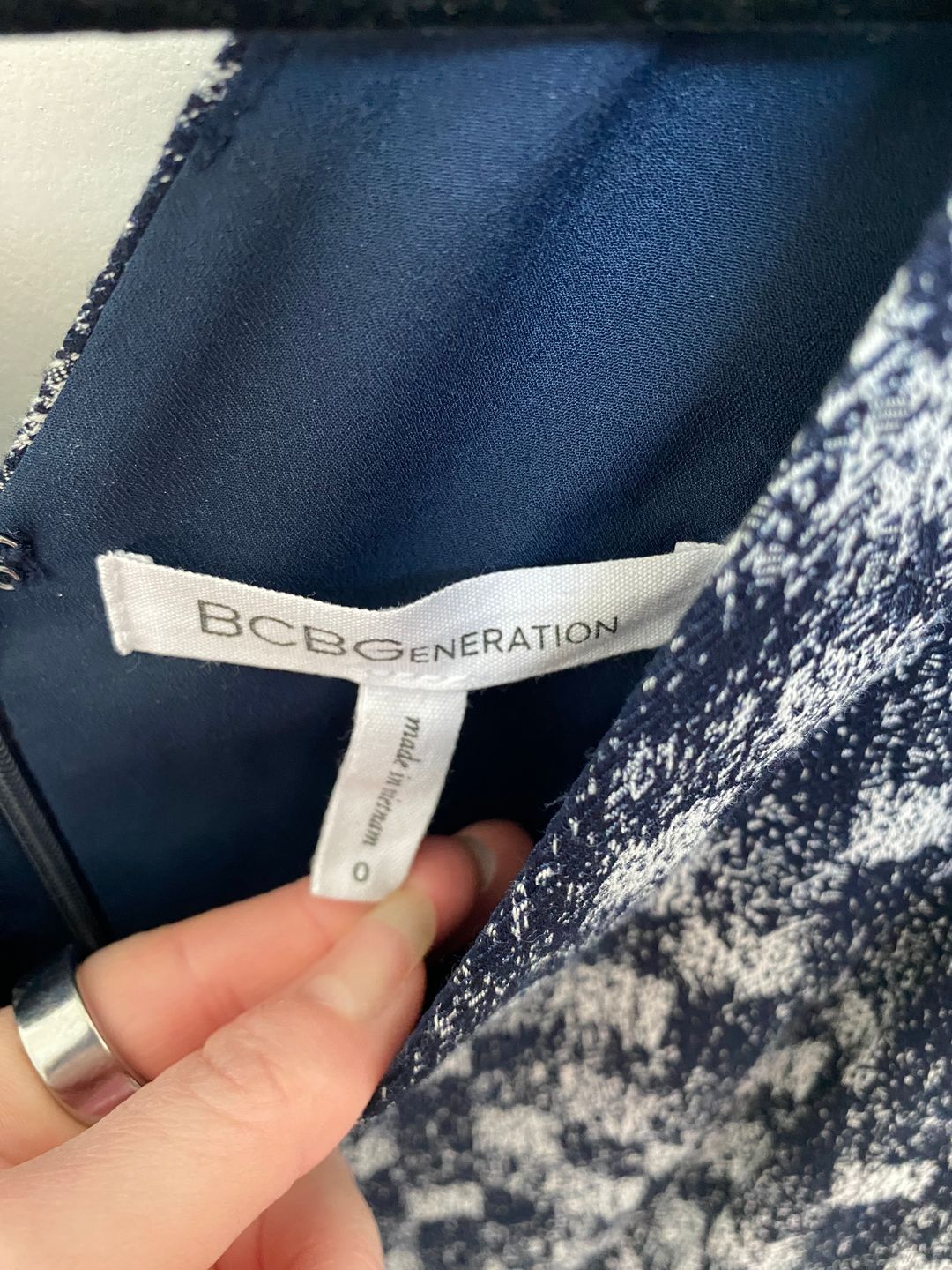 BCBGeneration Blue and white checkered romper