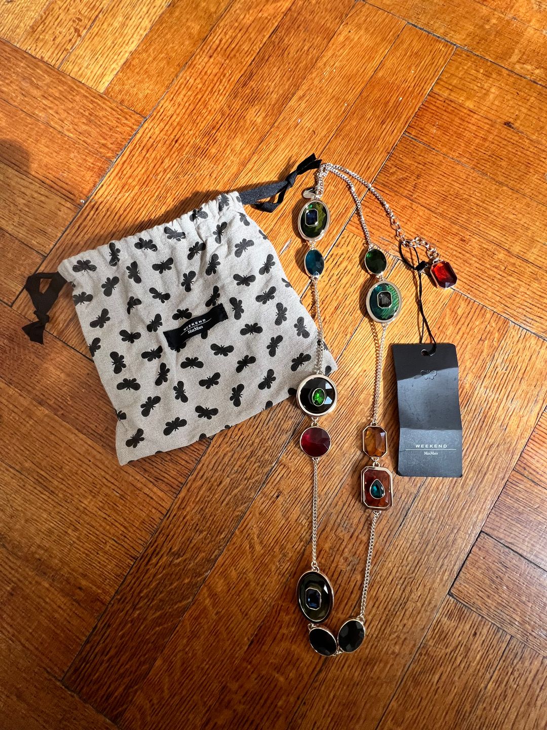 Long Jewel Stone Necklace