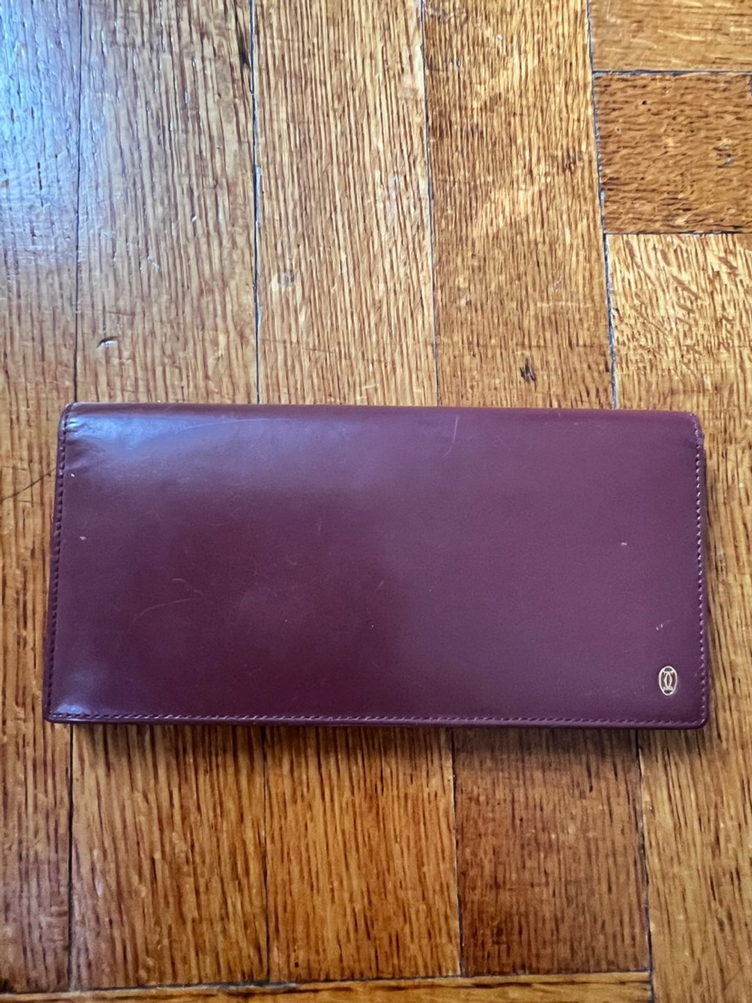 Cartier Burgundy Leather Bifold Wallet Clutch