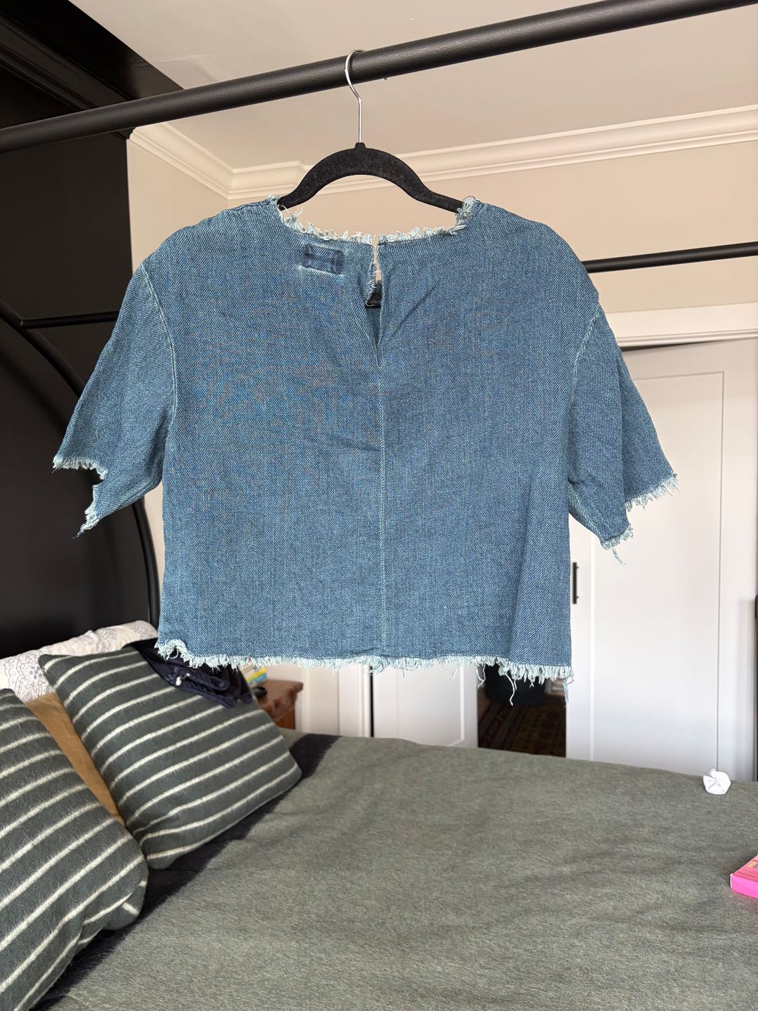 Simon Miller Bateau Neckline Short Sleeve Crop Top