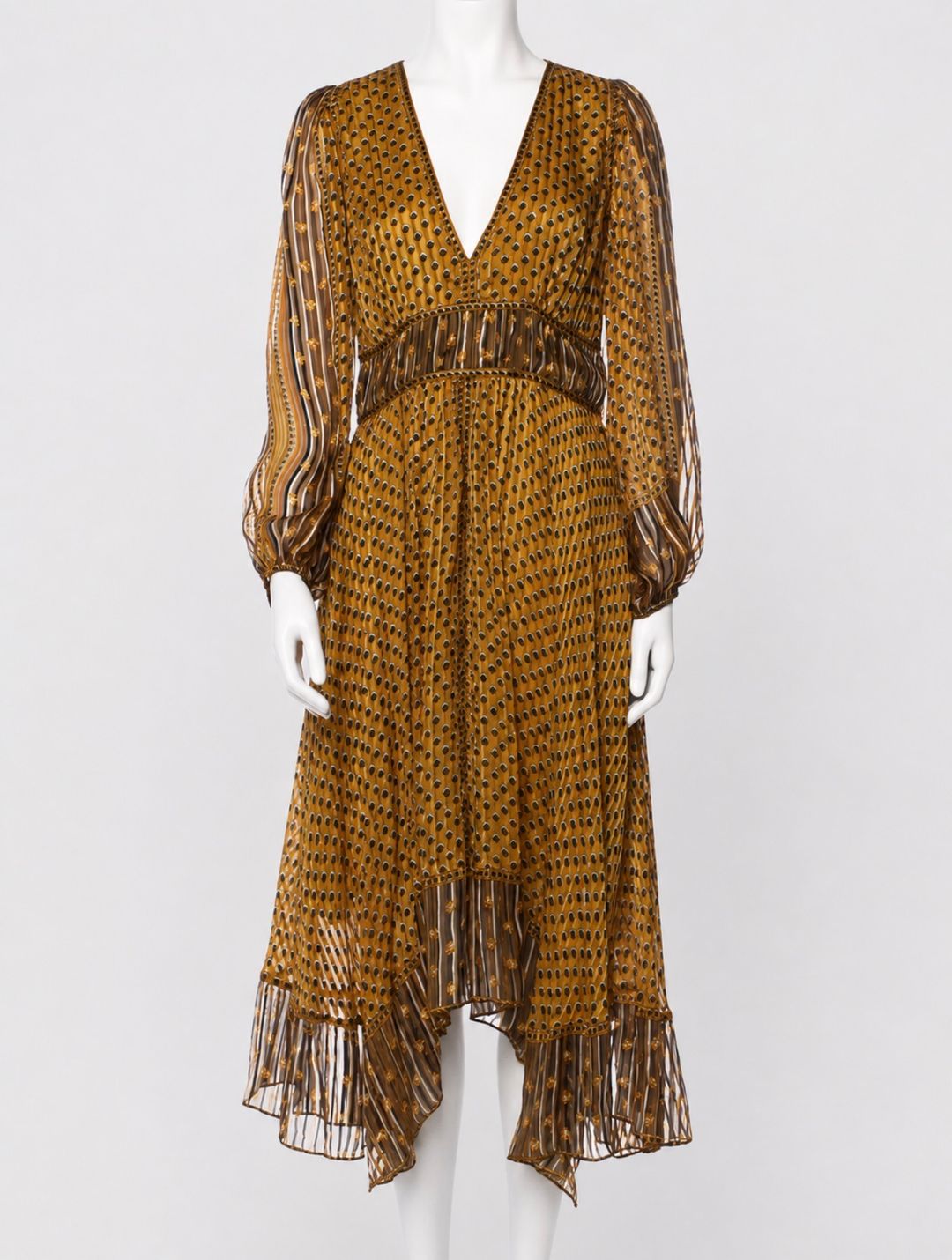 Ulla Johnson 100% Silk Golden Tent Flutter Dress