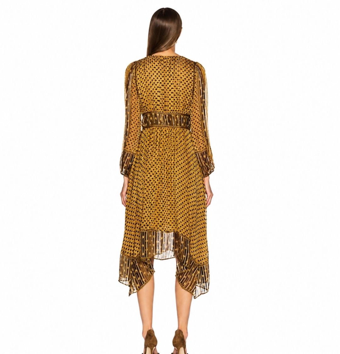 Ulla Johnson 100% Silk Golden Tent Flutter Dress