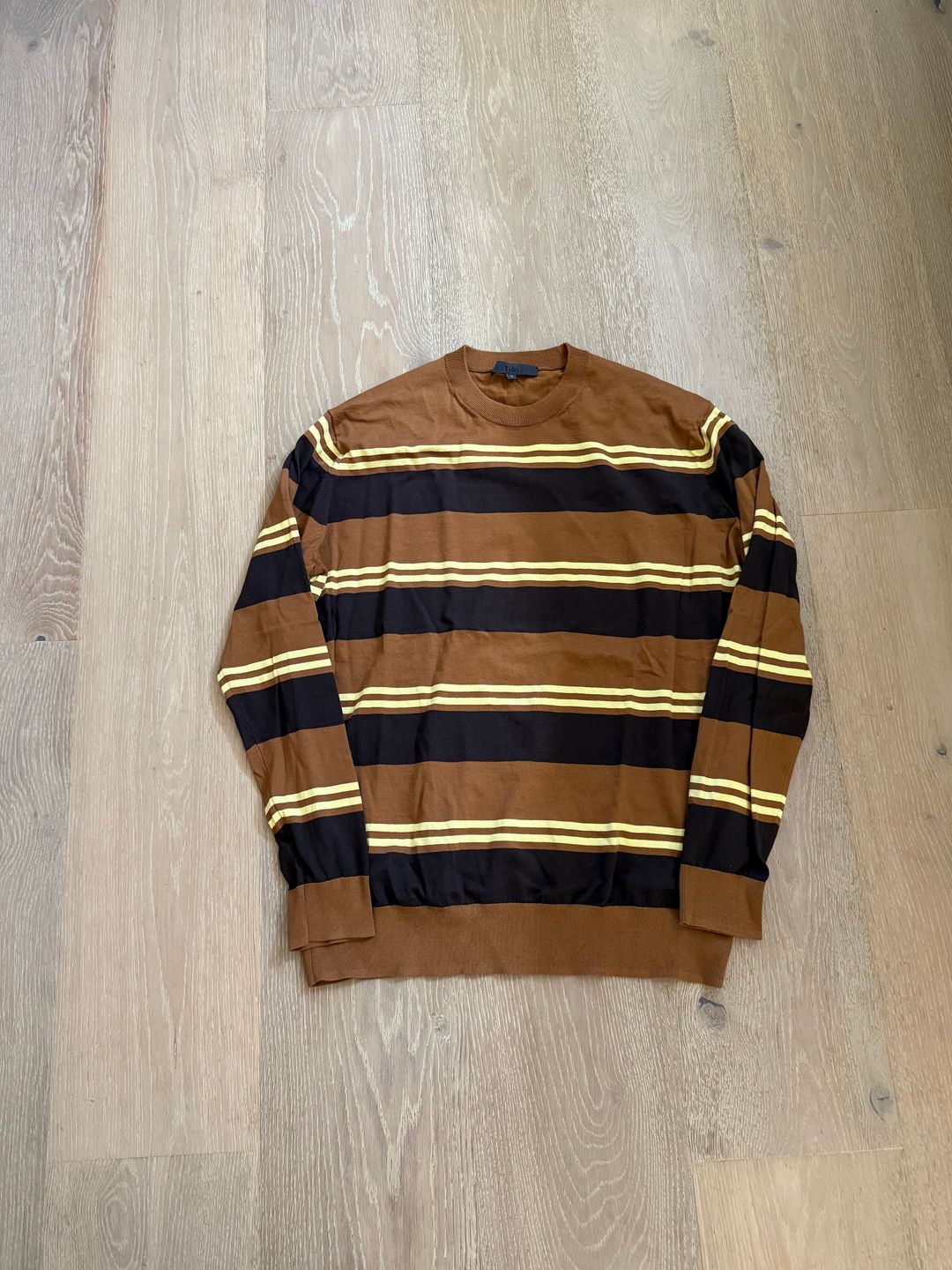 Super Fine Gauge Striped Perfect Crewneck Pullover