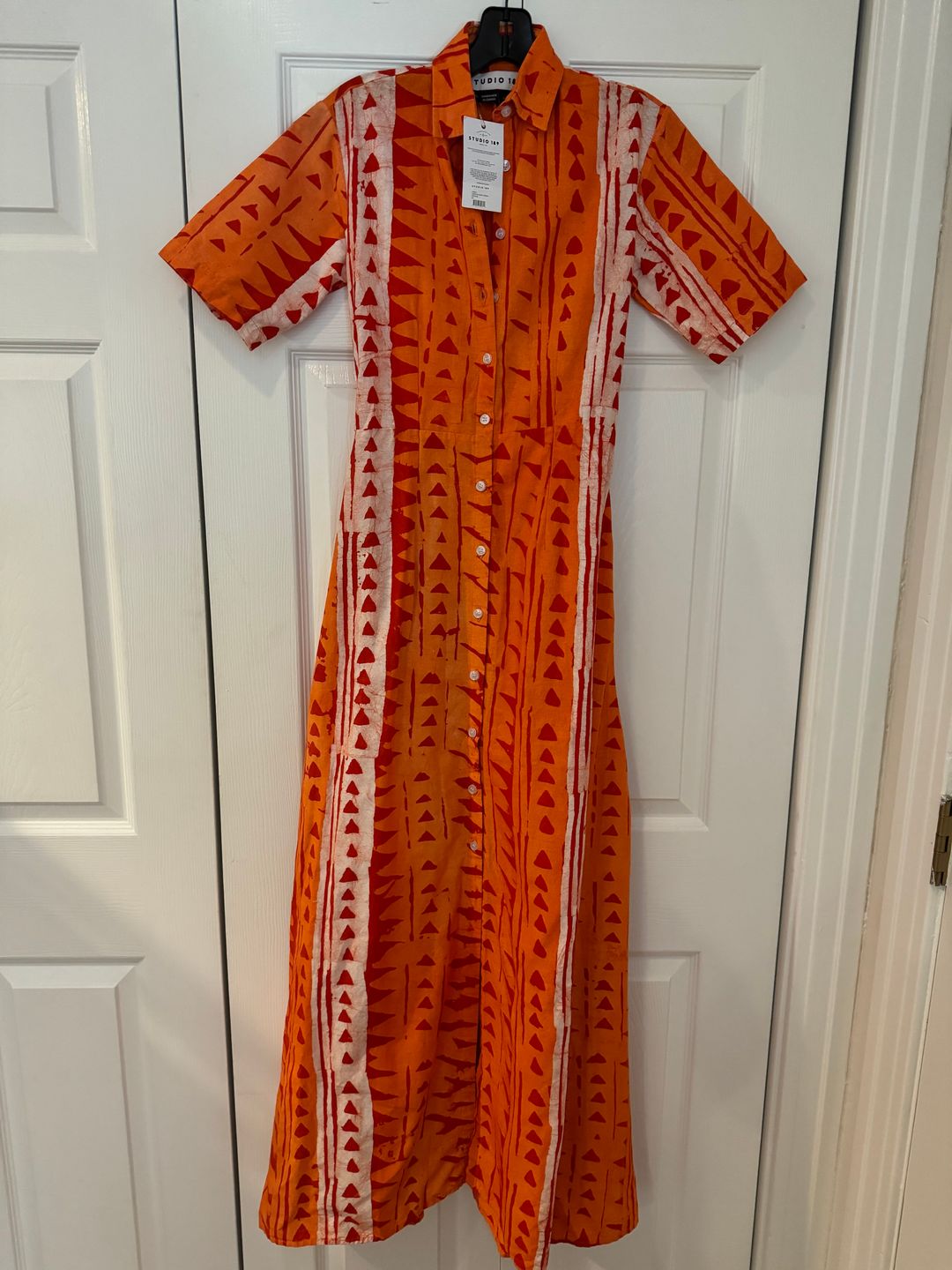 Orange Masquerade Long Shirt Dress