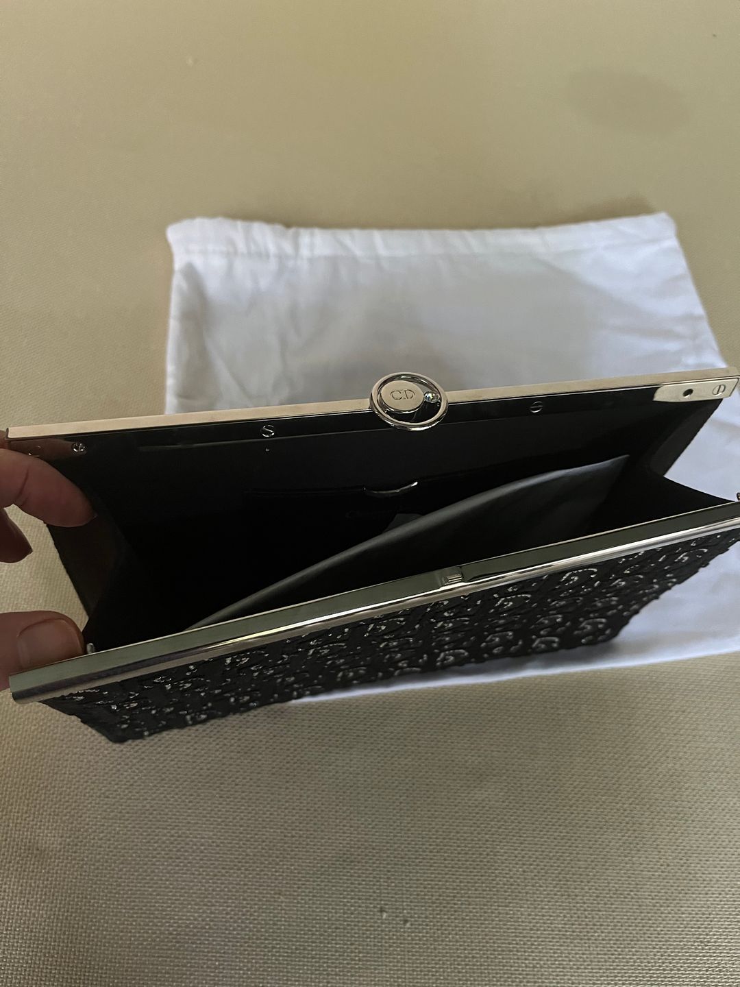NWT Dior Vintage Crystal Monogram Clutch