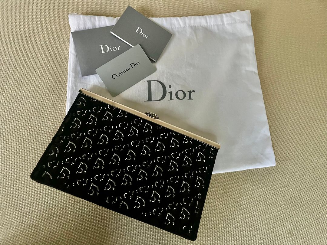 Vintage Crystal Monogram Clutch