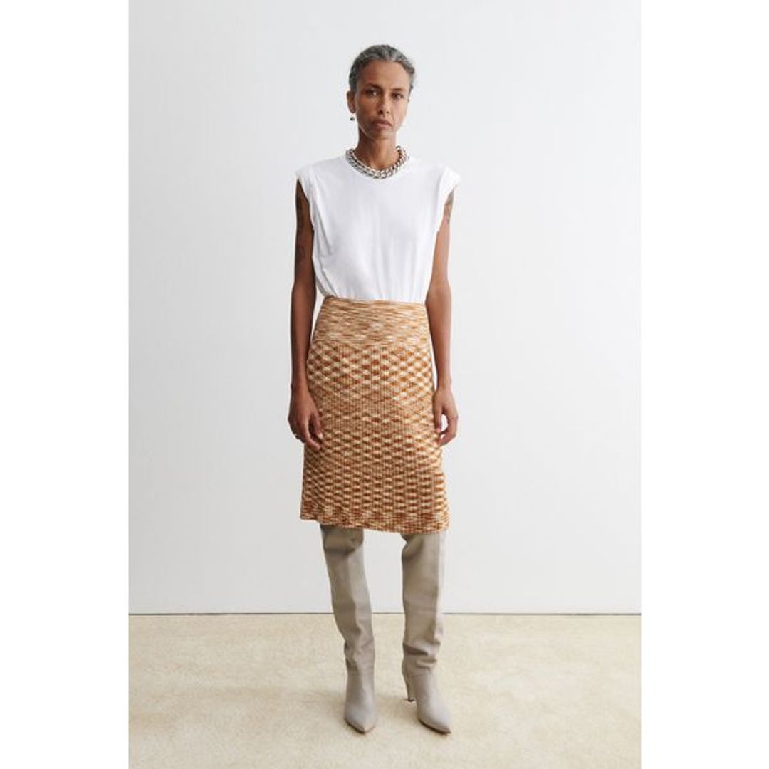 Vaz skirt in burnt orange spacedye