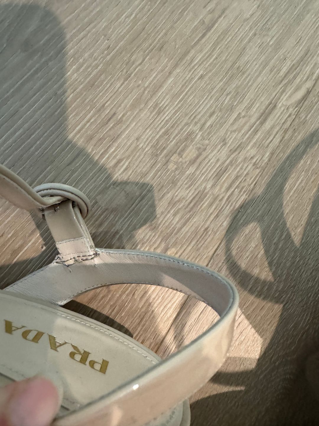 Prada Prada Block Heel Slingback Platform Nude Tan