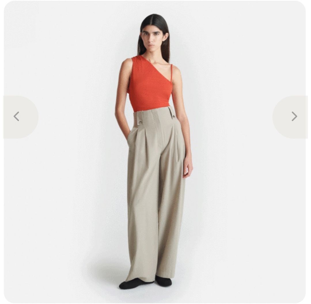 Jenci - Pleated Wide-Leg Raw Silk Pants - Sand Grey