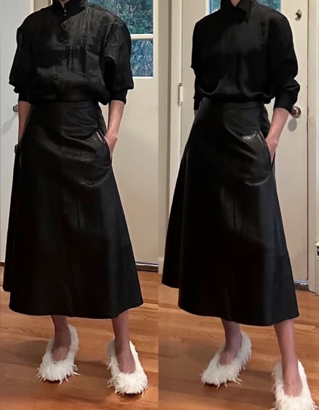 Embossed Python Circle Skirt