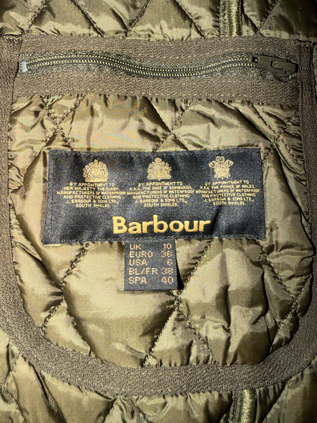 Olive V-neck Quilted Vest
