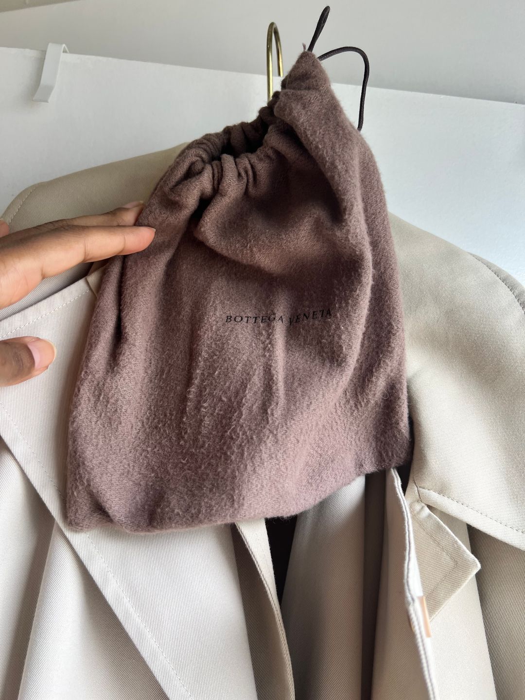 Deconstructed trench coat with layered front flap