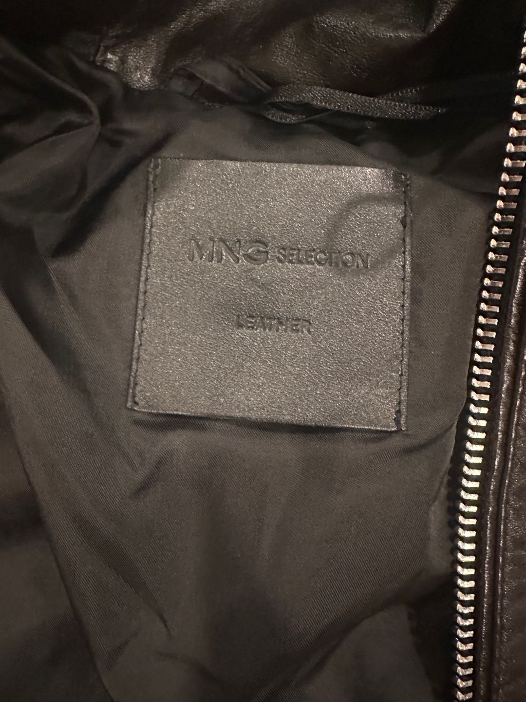 Leather hoodie bomber