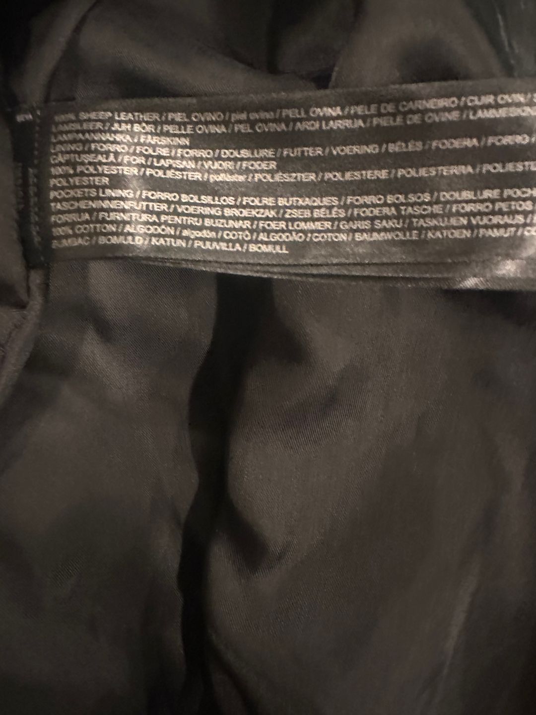 Leather hoodie bomber