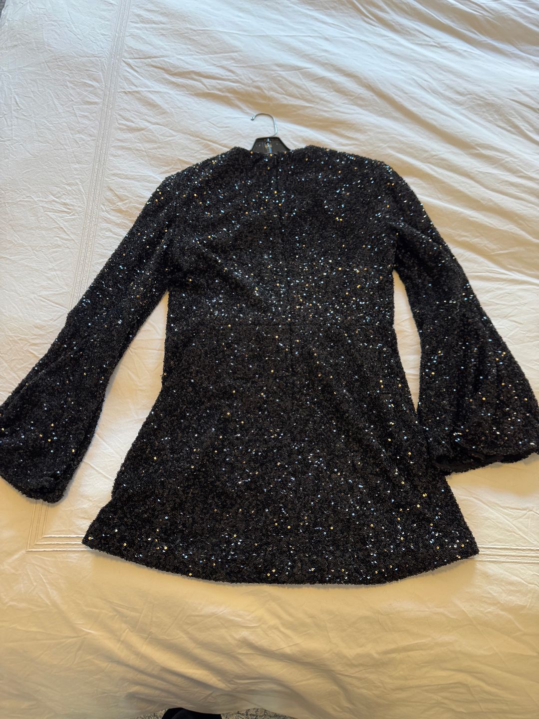 Flared-Sleeves Sequin Minidress