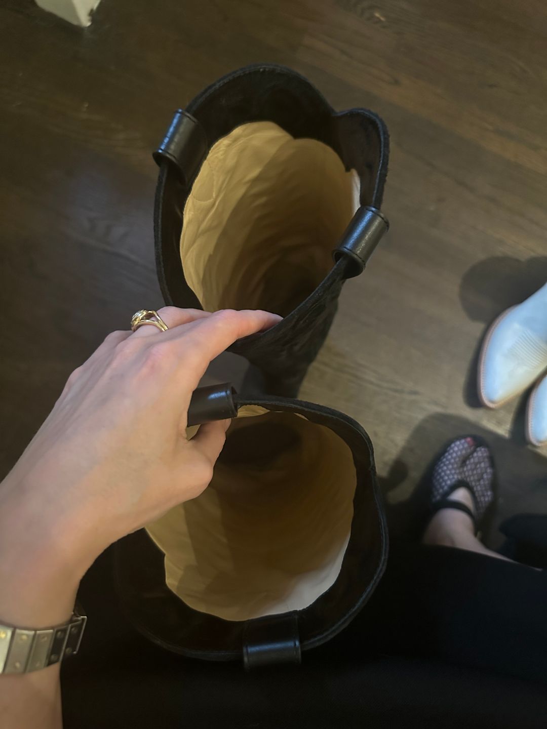 Christian Louboutin Santia Botta Mixed Leather Red Sole Boots