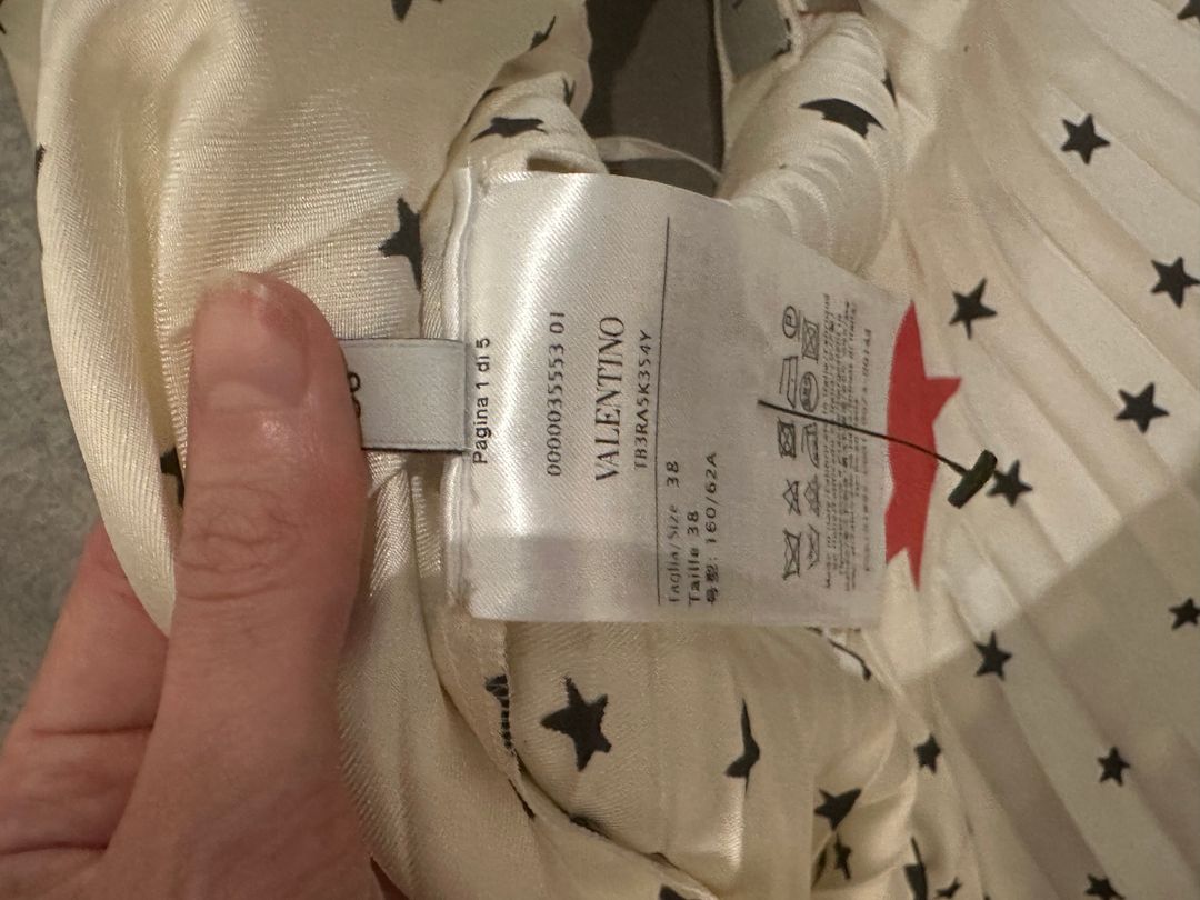 Valentino Stars Silk Midi Skirt In White