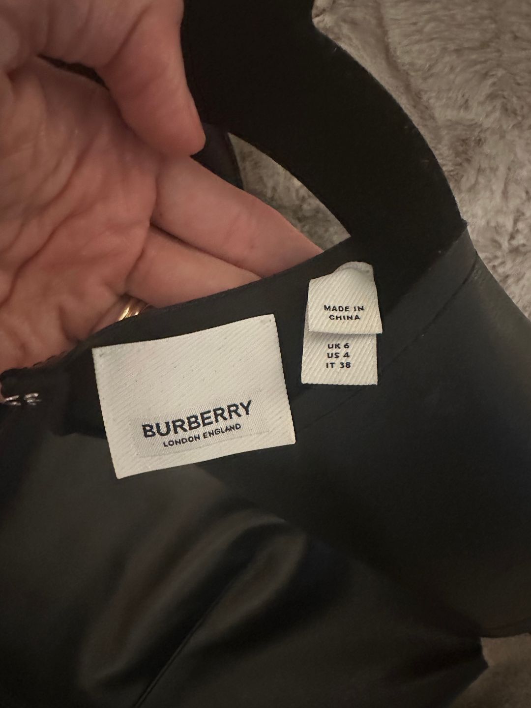 Burberry Coleta Grommet Embellished Faux Leather Minidress In Black