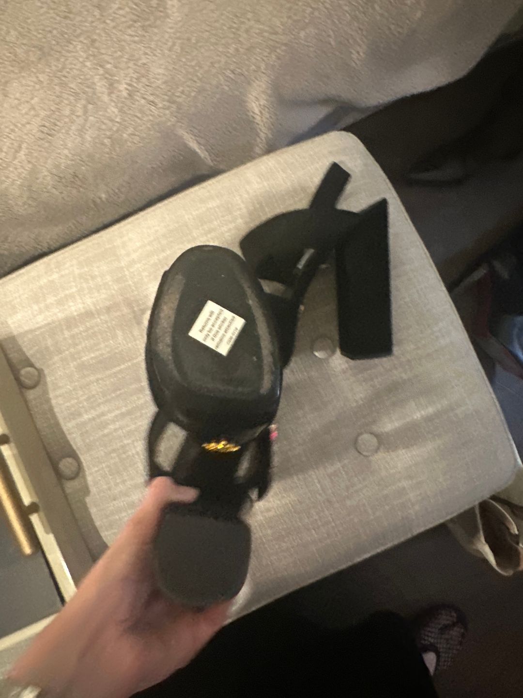 Prada Velvet Crystal Embellishments Sandals