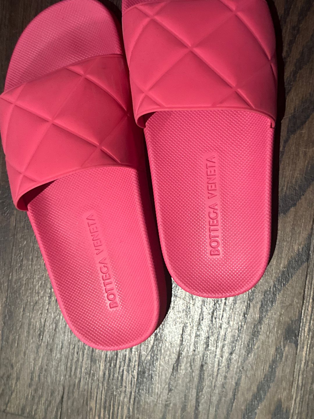 Bottega Veneta Rubber The Slider Sandals in Lollipop