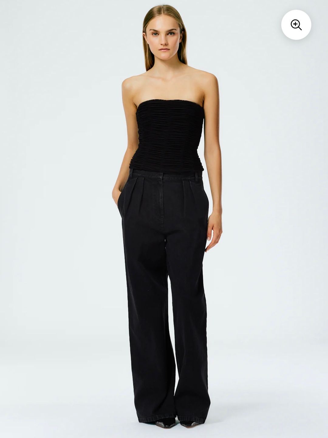 Black Denim Stella's in 26 Regular length with snaps