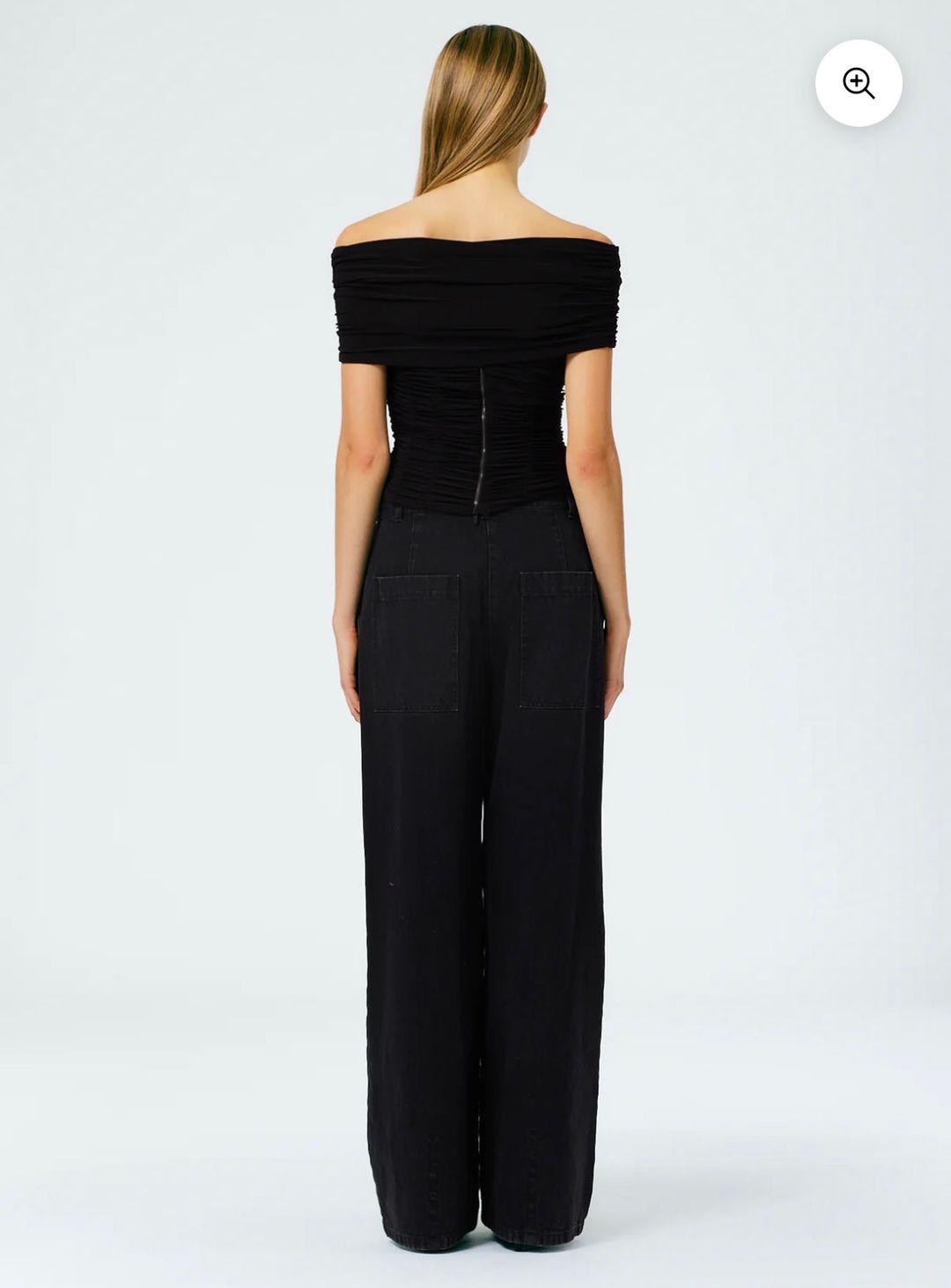 Black Denim Stella's in 26 Regular length with snaps