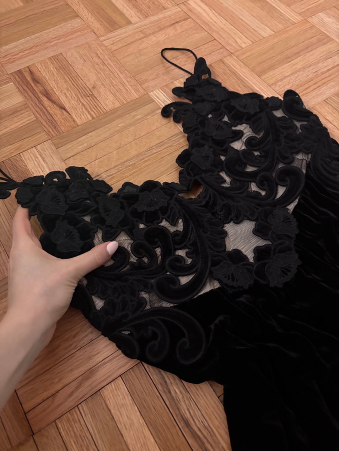 NWT Zimmermann floral-embellished velvet A-line dress