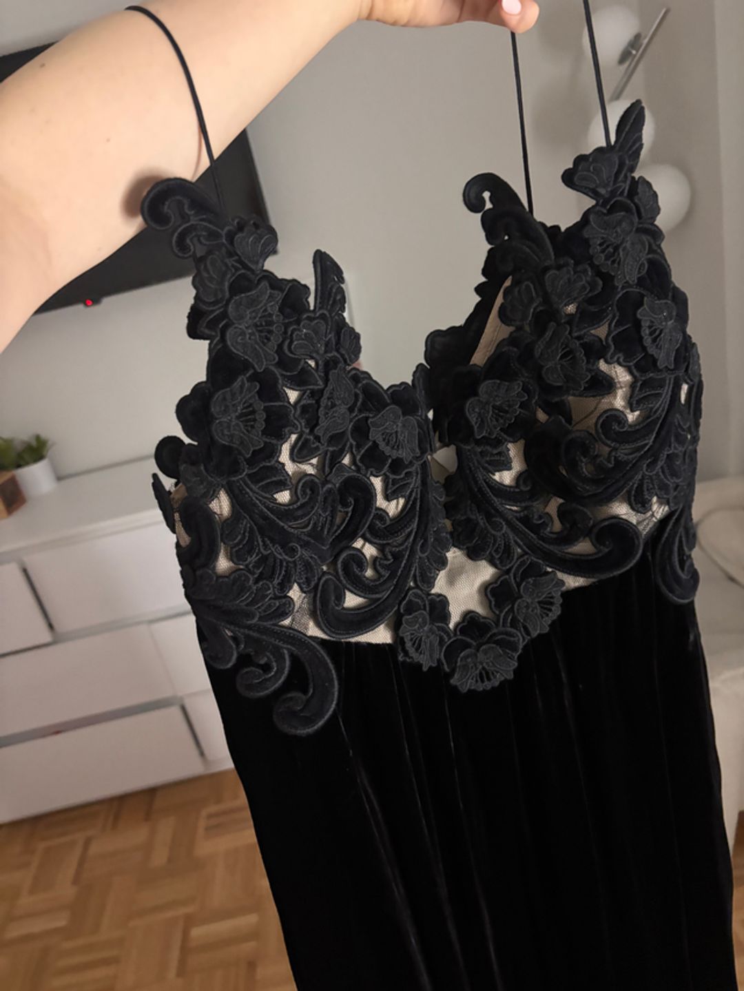NWT Zimmermann floral-embellished velvet A-line dress